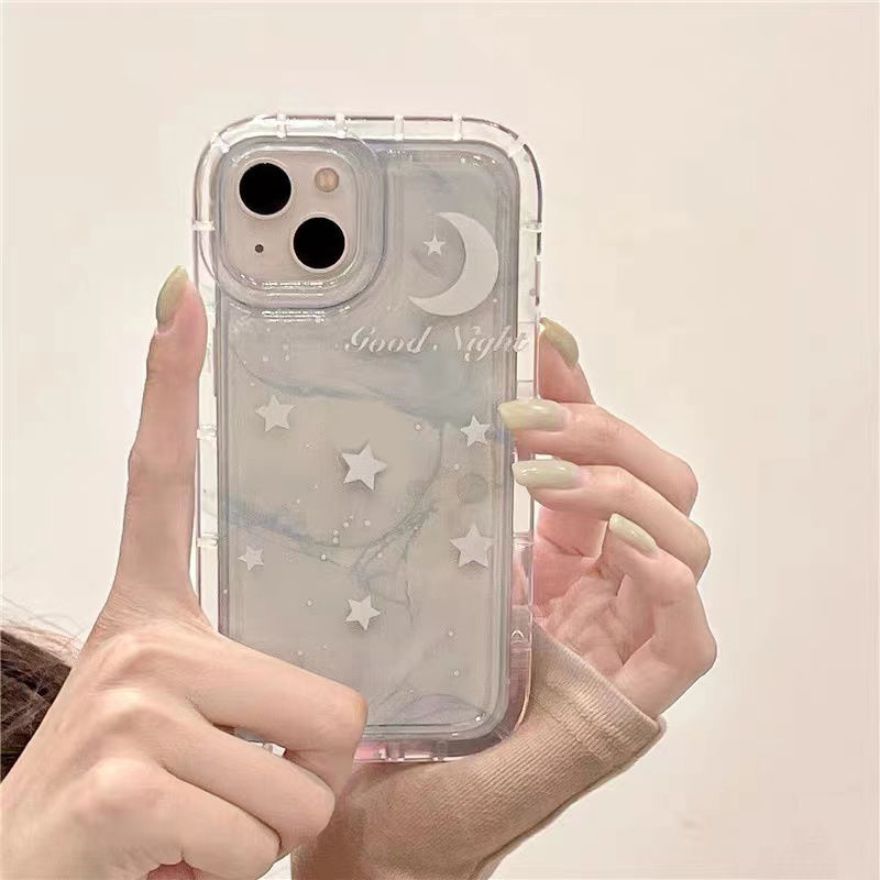 Realme Note 50 10 9 8 PRO 5G C55 C53 C51 C35 C33 C31 C30 C30S C25Y C21Y C20 C11 8i 7i 7 C25 C12 C15 Narzo 50 50i 50A Funda blanda con airbag y estrellas lunares_voghion.com