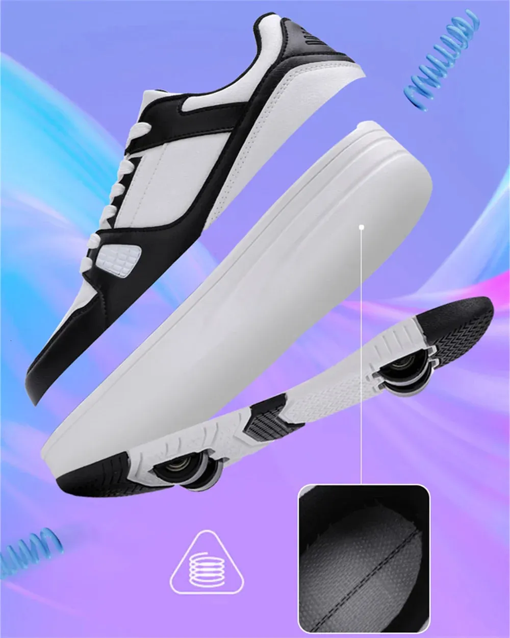 Tekerlekli Çocuk Paten Moda Açık Hava Sporları Kaykay Ayakkabıları 240701_voghion.com