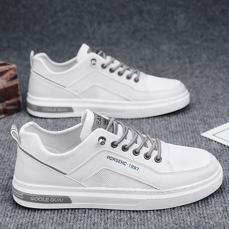 2024 Sommer Neue Herren Board Leichte One-Foot Casual Leder Trendy Vielseitige Mesh Atmungsaktive Weiße Schuhe_voghion.com