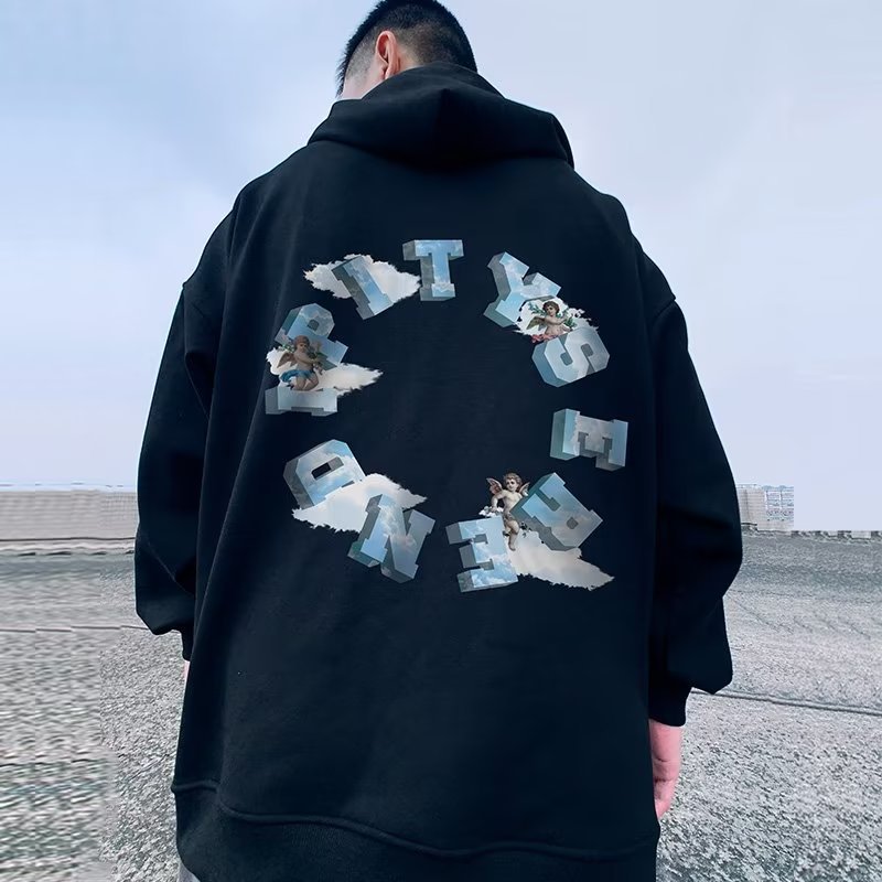 Dünne, lockere Strickjacke der Trendmarke, molliger Trend mit zusätzlichem Fett, Kapuzenpullover in Übergröße für Frühling und Herbst für Männer_voghion.com