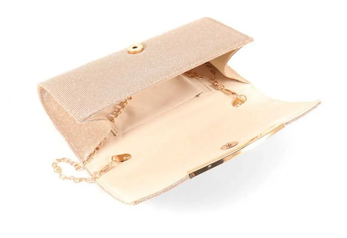 Kadın Akşam Parlayan Flaş Çanta Metal Zincir Omuz Çapraz Çanta Düğün Parti Ziyafet Clutch Cüzdan Y241019_voghion.com