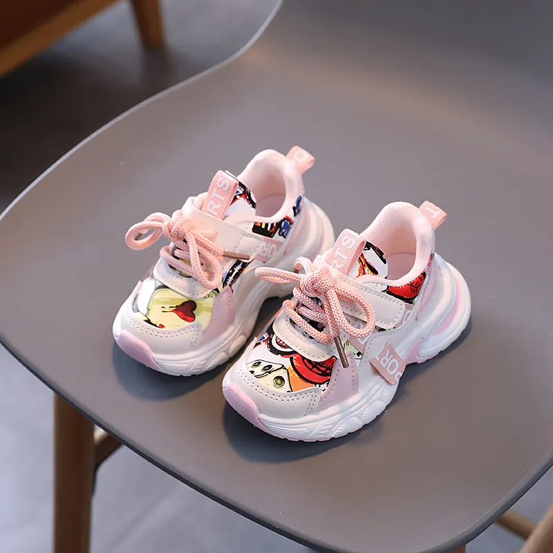 Pantofi sport pentru copii la modă, pentru băieți și fete, confortabili, cu imprimeu grafic amuzant, antiderapanți, școală, casual, mers pe jos_voghion.com