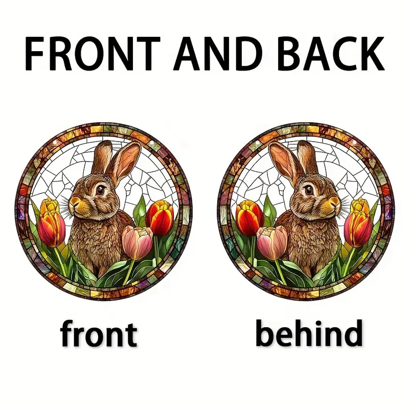 Attrape-soleil lapin lumineux - Art acrylique teinté 9" . Décoration printanière pour les célébrations de Pâques ou le charme de la chambre._voghion.com