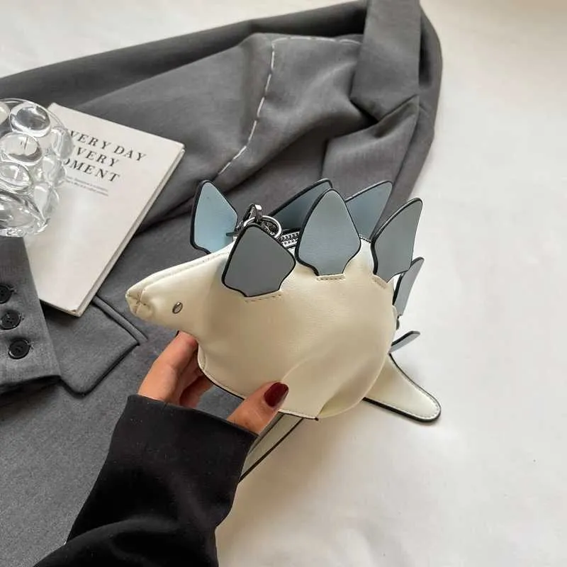 Borsa a tracolla a forma di dinosauro donna moda a contrasto_voghion.com