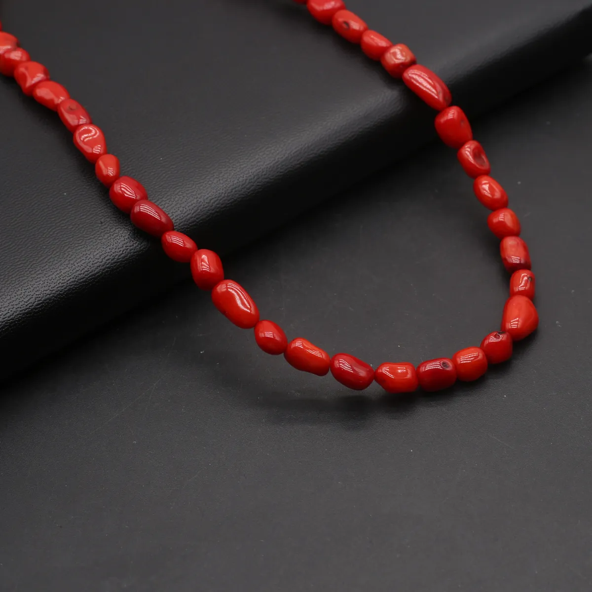 Catene da donna forma irregolare collana di perline di corallo rosso energia Reiki gioielli per fai da te creazione braccialetto artigianato regalo 1 pz_voghion.com