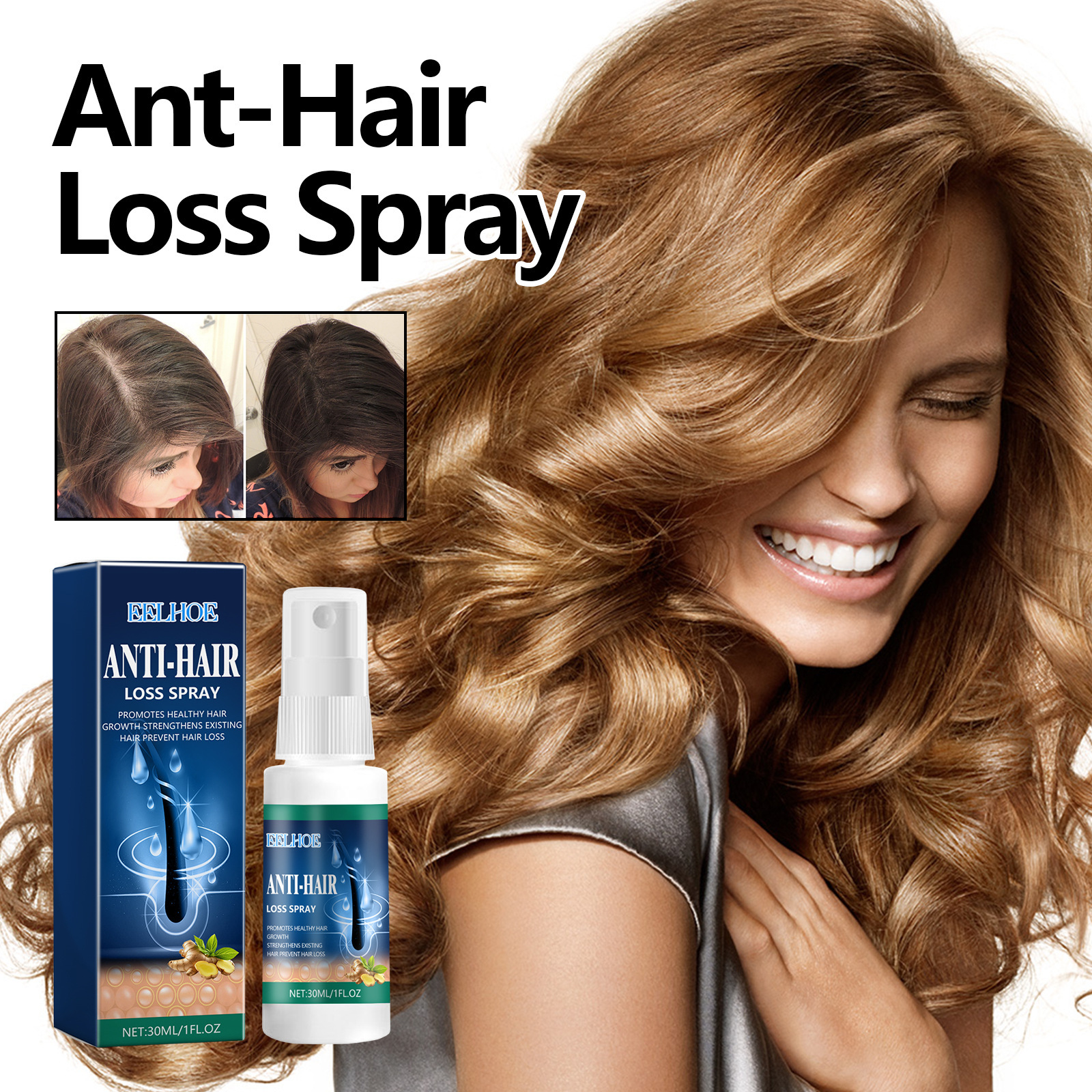 EELHOE Spray denso idrata e ripara i capelli secchi, forcuti, duri e sodi_voghion.com