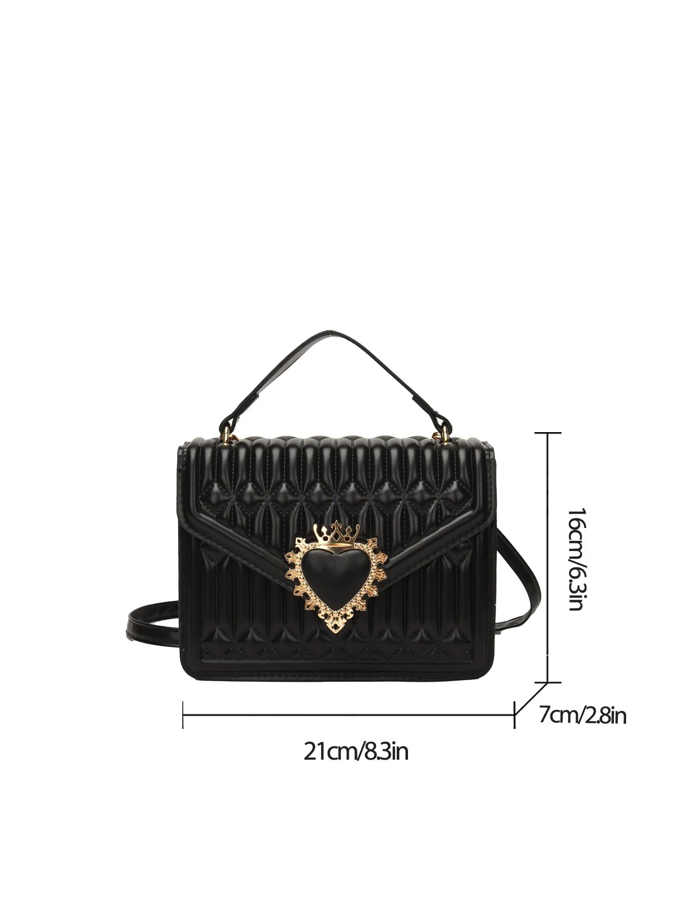 Borsa da donna alla moda in pelle PU per San Valentino con decorazione con fibbia in metallo tracolla regolabile_voghion.com