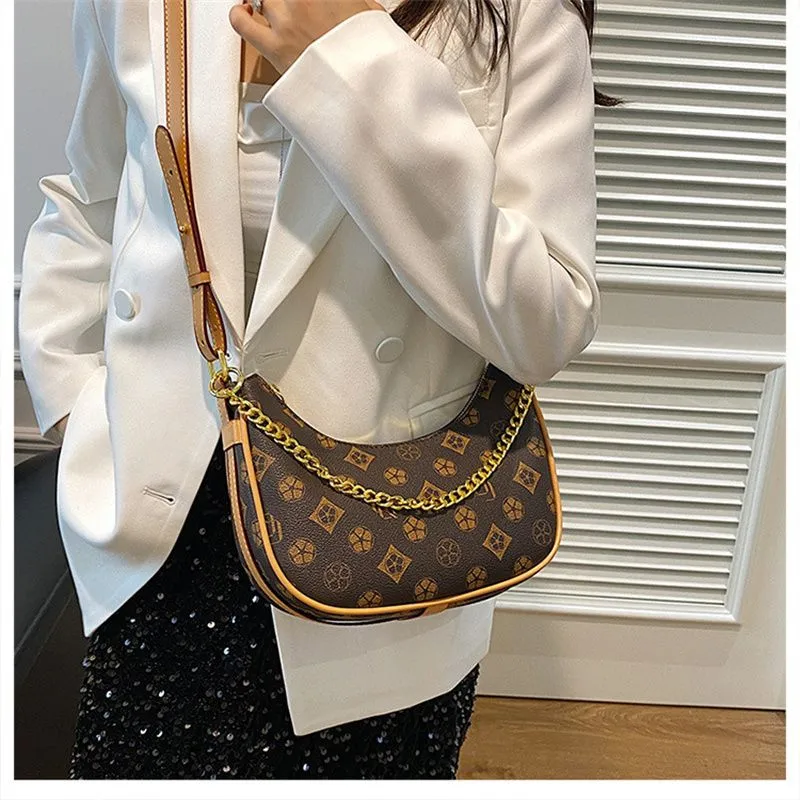 Free Shipping 2025 New Designer Fashionable Commuting Tote Premium Texture Printed Single Shoulder Diagonal Cross Armpit_voghion.com