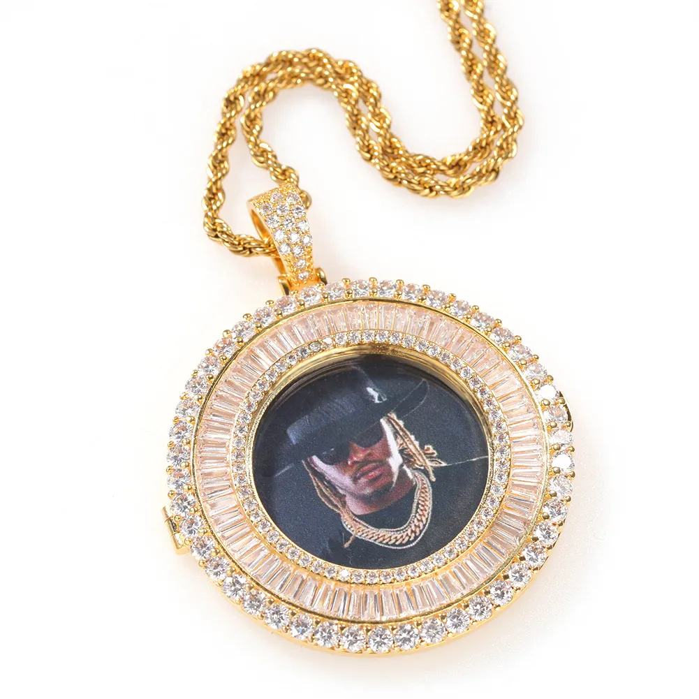 8 Styles Fine Quality Custom Photo Pendant Necklace Cubic Zircon Hip Hop Personalized DIY Picture Jewelry Bijoux_voghion.com