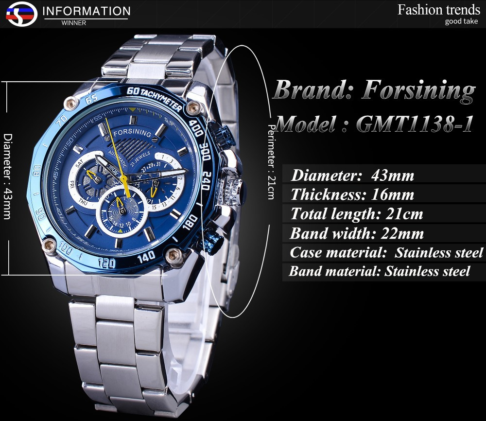 Forsining Herrenuhren, Luxus-Automatik- und mechanische Herrenuhr, wasserdicht, Ganzstahl, Business-Uhr_voghion.com