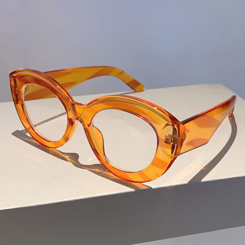 Fengins Fashion Super Cool Cat Eye Design Anti Blue Glasses Frame Street Photography Slimming Simple Versatile Flat_voghion.com