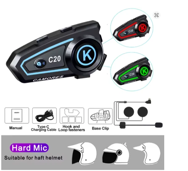 Auricolare Bluetooth 5.3 per casco da moto, auricolare vivavoce impermeabile_voghion.com