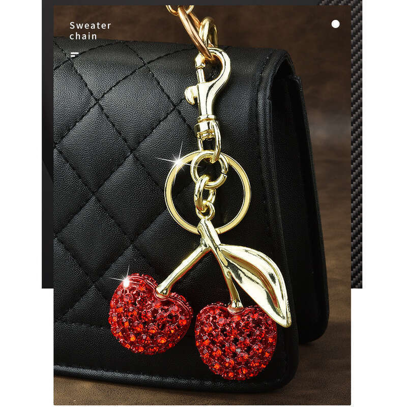 Jewelry Full Dia Bag Keychain Fruit Cherry Fashion Pendant_voghion.com