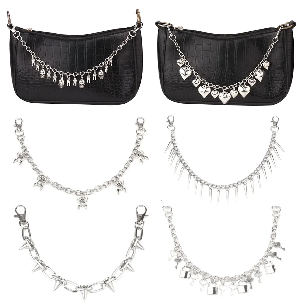 1Pc Metall Für Handtasche Dekorative Exquisite Halloween Skeleton DIY Geldbörse Kette Ersatz Tasche Zubehör_voghion.com