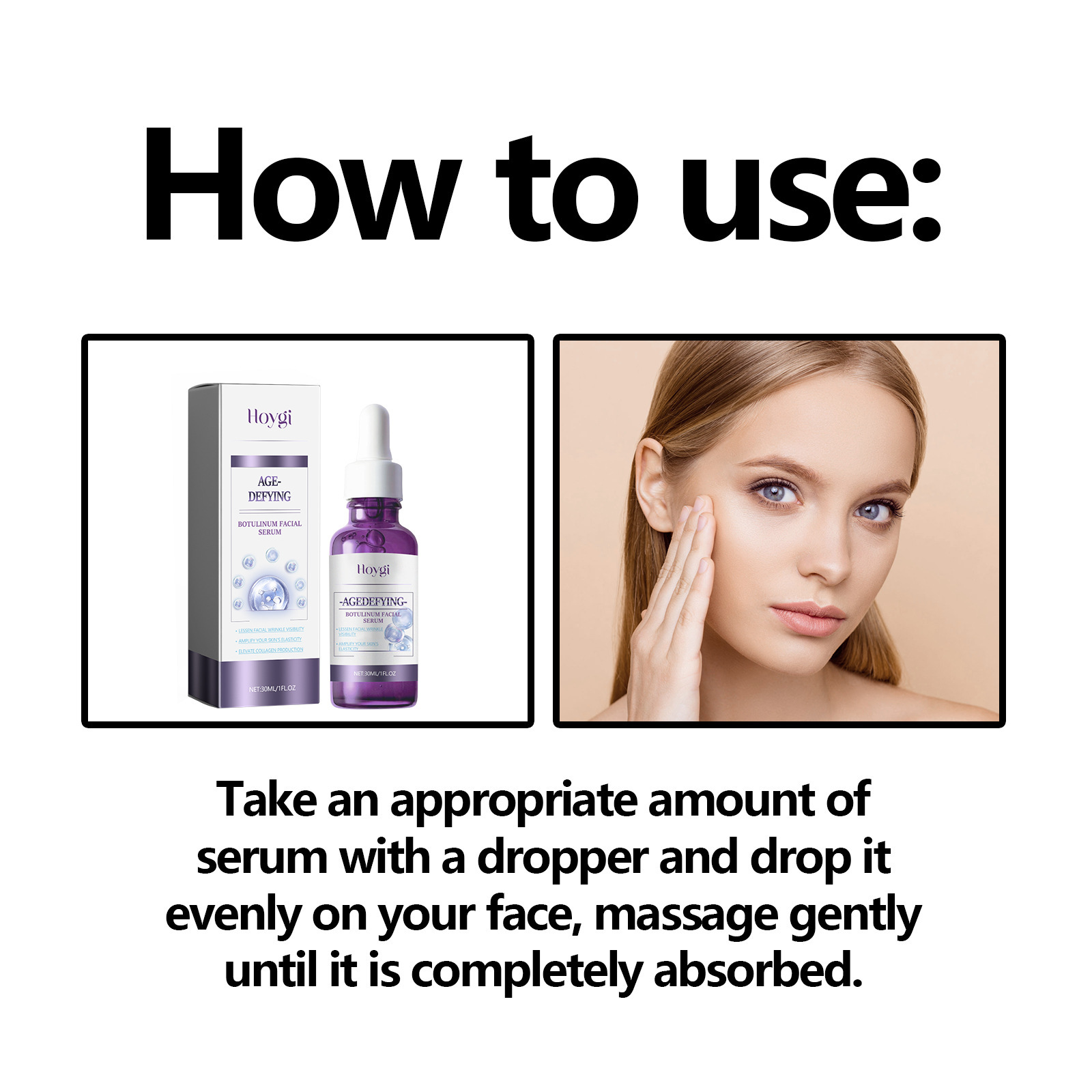 Le liquide d'essence facial anti-âge Hoygi peut éclaircir les rides des pattes d'oie, réduire les taches brunes, rendre la peau ferme et élastique_voghion.com