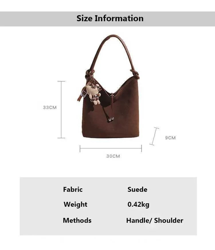 Sacs à main en daim tendance pour femmes, sacs à bandoulière solides de grande capacité, sacs à bandoulière décontractés pour femmes, polyvalents, doux, sous les bras_voghion.com
