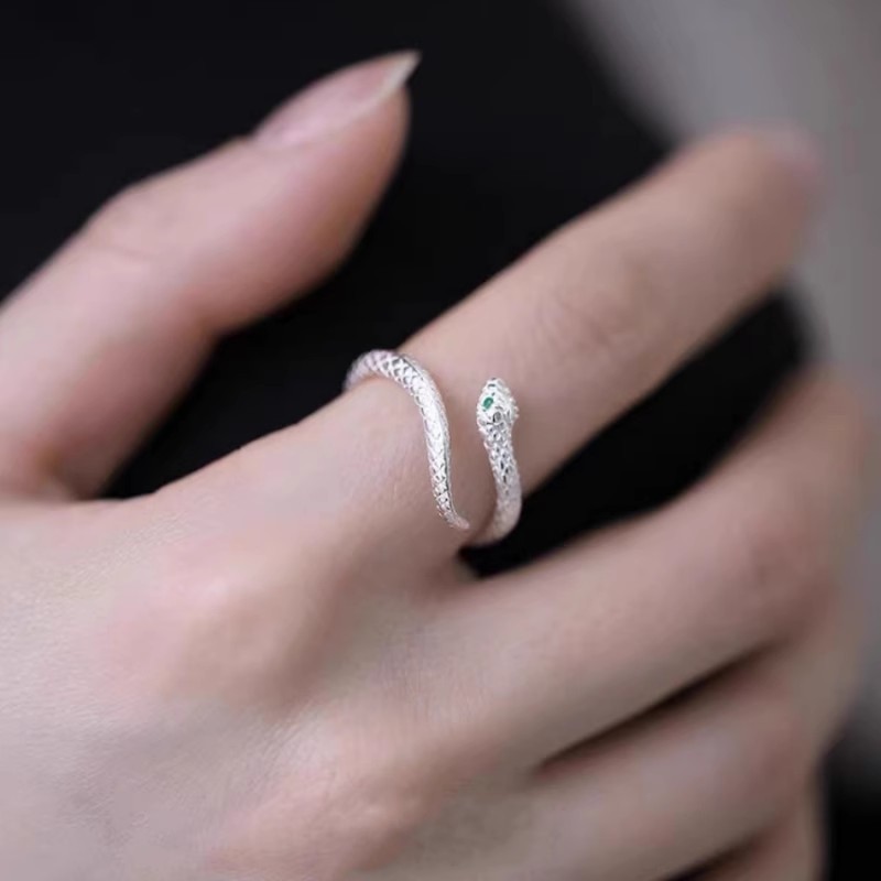 Little Spirit Snake Ring female niche design with a high-end personalized ring. The 2023 new silver plated tail ring is_voghion.com