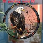 Attrape-soleil aigle à tête blanche - Art acrylique vibrant de 8 pouces. Décoration patriotique pour porches ou trésor de pendaison de crémaillère significatif._voghion.com