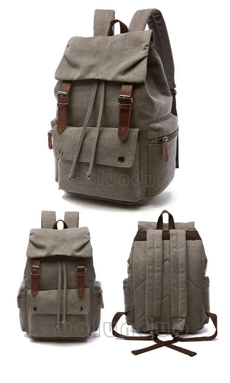 Sac à dos vintage en toile pour ordinateur portable pour hommes Mochila Feminina Mode Anti-vol Femmes Sacs à dos de voyage Sac à dos d'école C241031_voghion.com