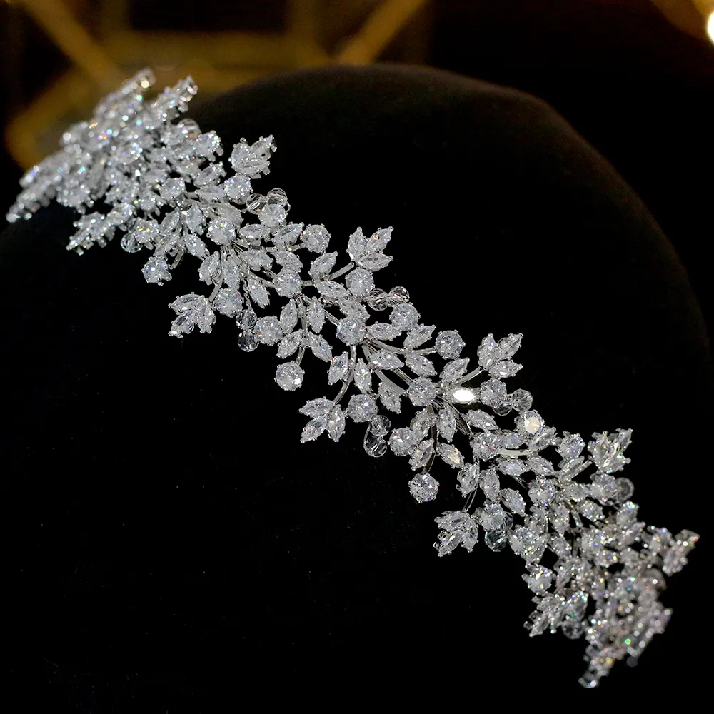 Jewelry Bridal Headwear Hair Accessories JewelryCrowns For Women Wedding AccessoriesCubic Zirconia CrownTiaraBridesmaid_voghion.com