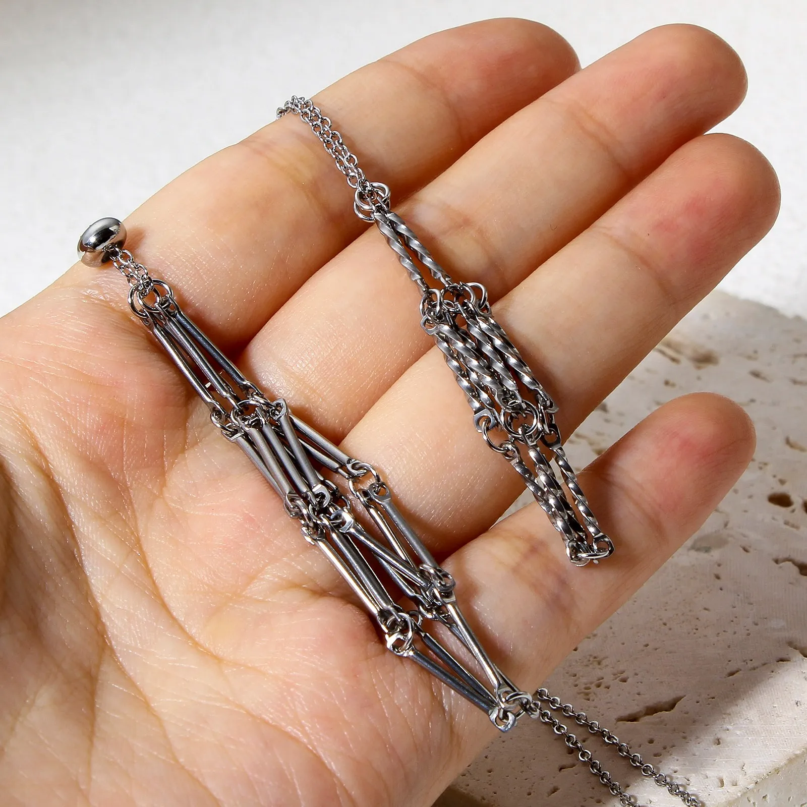 Chaînes 1PC Collier Cage En Cristal En Acier Inoxydable Chaîne En Métal Pierre Collecter Support De Filet Collier Réglable Pour Bijoux De Bricolage_voghion.com