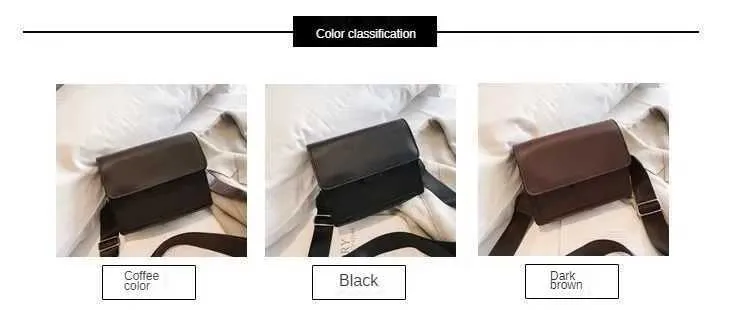 Ladies Messenger 2024 New Trendy Wide Shoulder Strap/chain Small Square Retro Casual Simple Flap Crossbody Bag for_voghion.com
