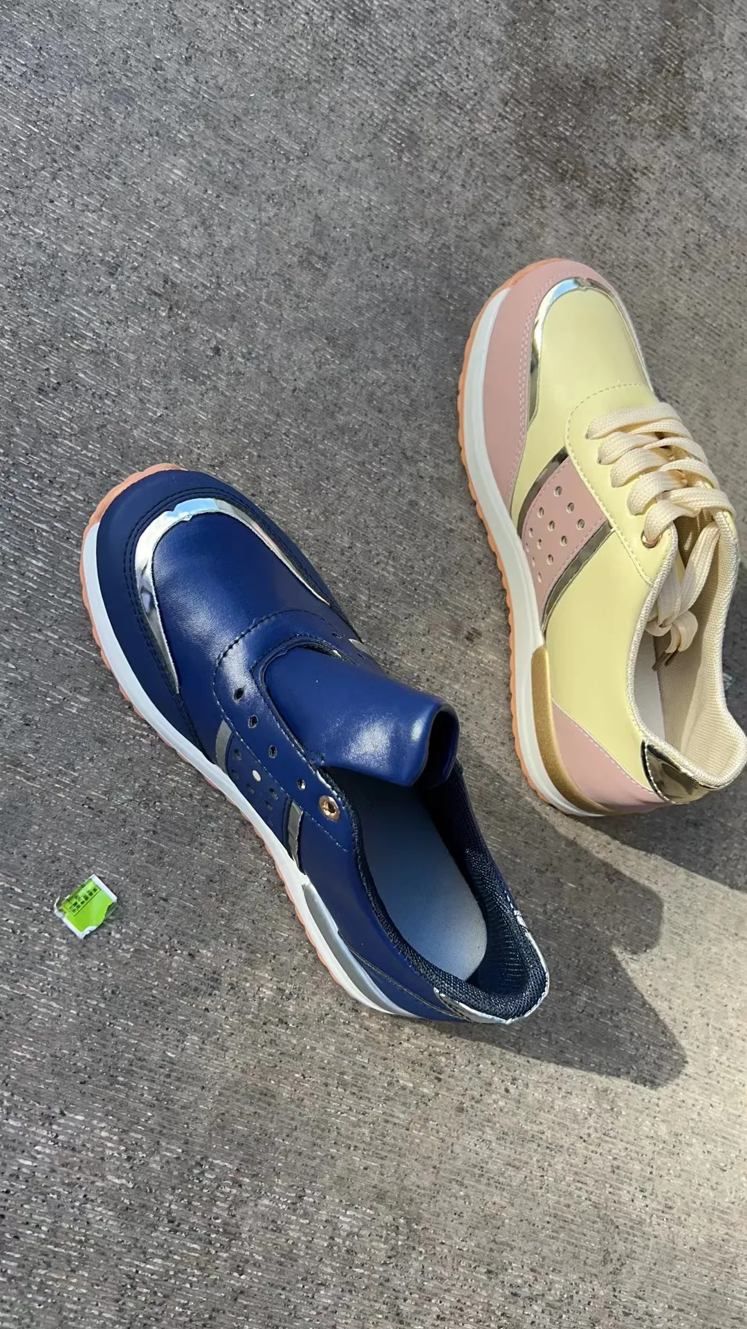 Baskets à plateforme en cuir pour femmes, chaussures de Sport décontractées, Patchwork, course en plein air, vulcanisées, 2023_voghion.com