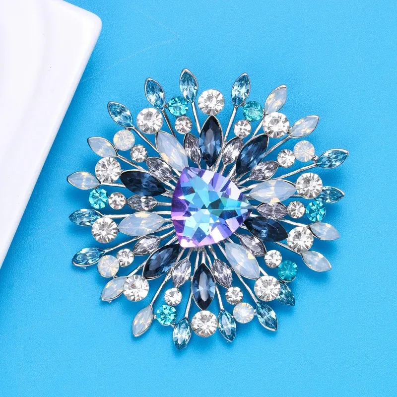 Kristall Blumen Brosche Glitzernde Anstecknadel Für Damen Herren_voghion.com