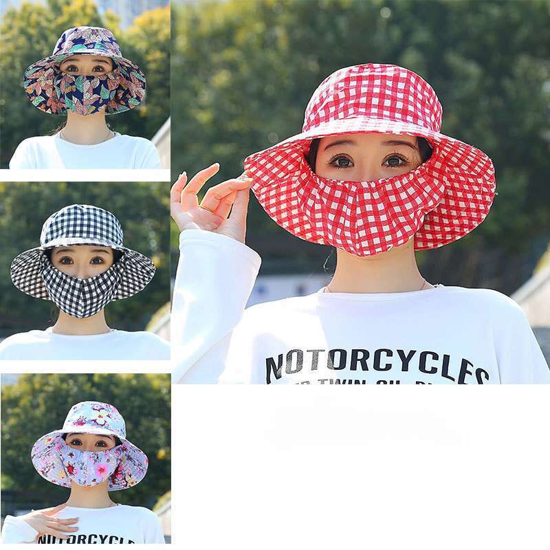 Güneş Koruyucu Maske, Entegre Çay Toplama, Açık Hava Çalışması, UV Koruması, Geniş Kenarlı Güneş Şapkası, Yaz Bisikleti Gölgeliği_voghion.com