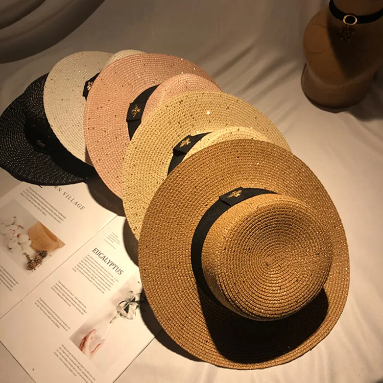 Strohhut Für Damen Modischer Designer Sonnenhut Mit Biene_voghion.com