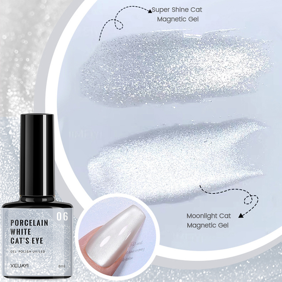 Nails Art & Tools New autumn and winter porcelain white moonlight cat's eye whitening nail polish glue flash nail salon dedicated_voghion.com