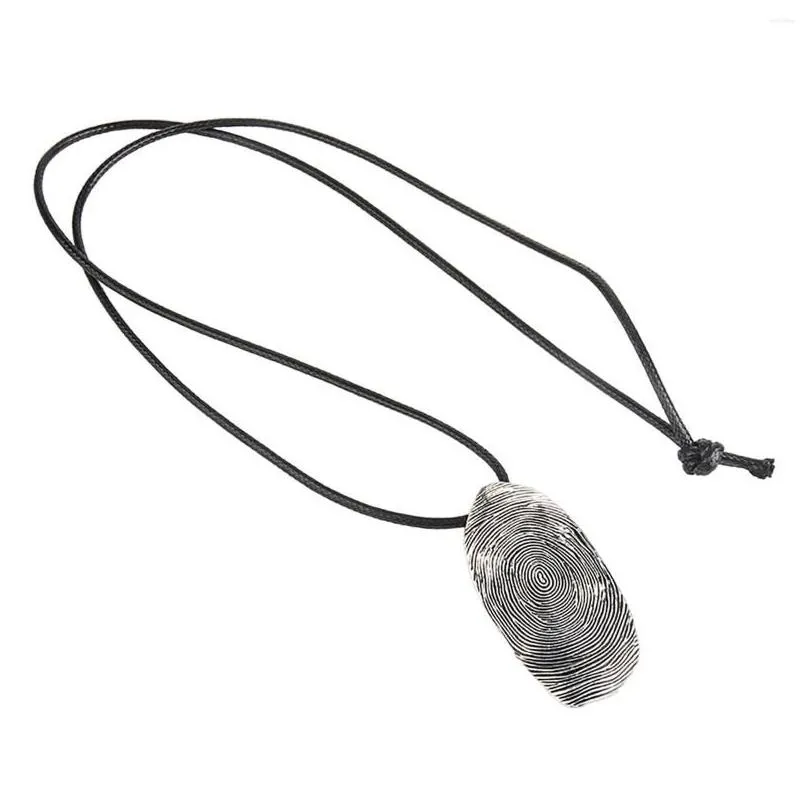 Pendant Necklaces Fingerprint Necklace Jewelry Western Cowboy Rope Chain Fashion Handicrafts Creative For Party Daily_voghion.com