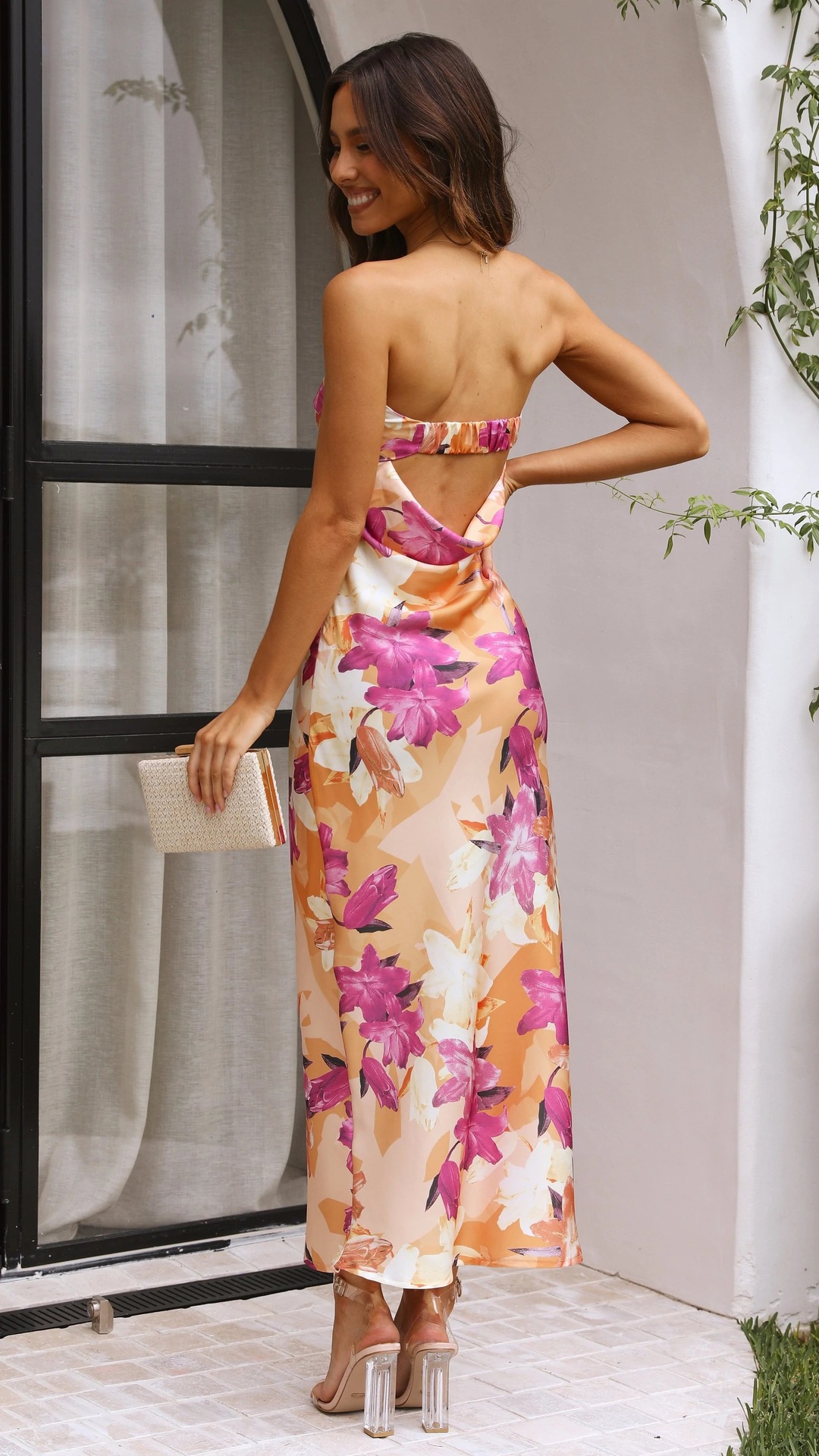 Frühling/Sommer Sexy Spicy Blossom Print Wickelkleid in Brustlänge D2210_voghion.com