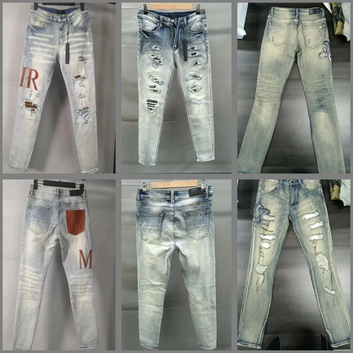 2025 Designer Mens High Quality Fashion Technology Jeans Luxury Designer Denim Pant Distressed Ripped Black Blue Jean_mkmklike.com
