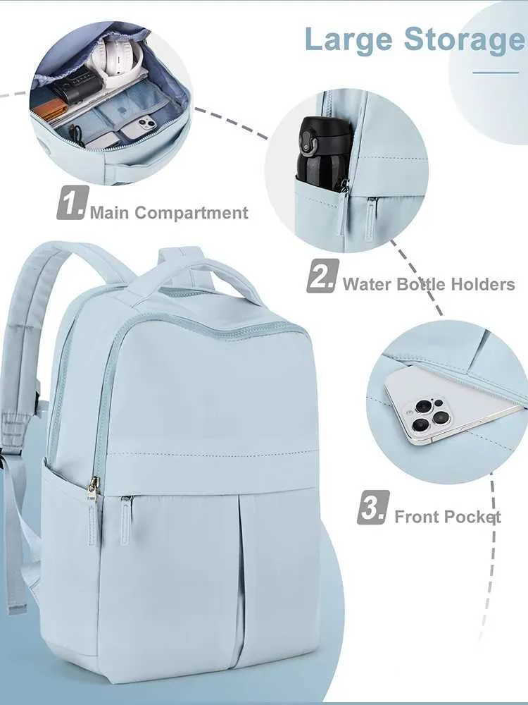 Laptop Women 15.6 College Work Travel Business Computer Backpack with USB Port Casual Daypack for Teacher NurseC241107_voghion.com