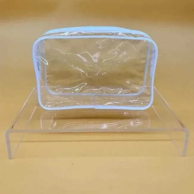 Geantă de depozitare transparentă impermeabilă din PVC, mică, transparentă, pentru machiaj, portabilă, pentru călătorie, pentru curățarea toaletei, Y241023_voghion.com