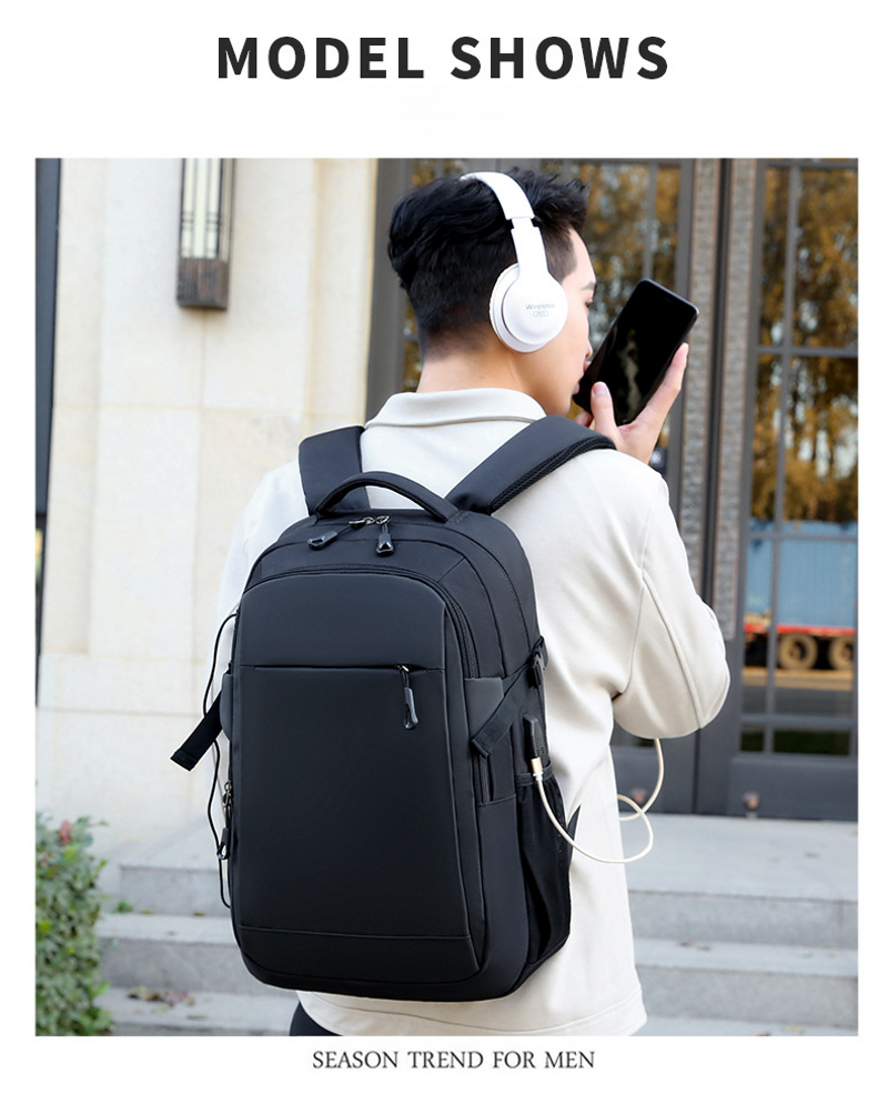 2024 neuer Herrenrucksack, schwarzer Männer, Laptoptasche für Studenten Geschäftsreisen, verschleißfest und wasserdicht,_voghion.com