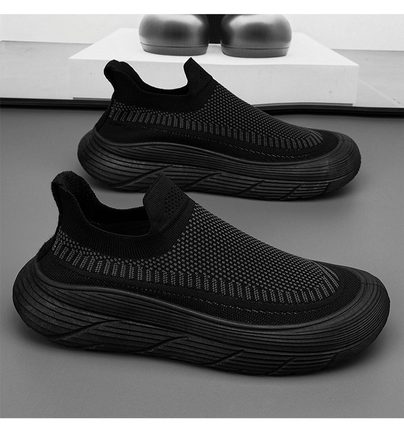 Men's new summer breathable flying woven men's thick soles all casual sports outdoor fashion running shoes_voghion.com