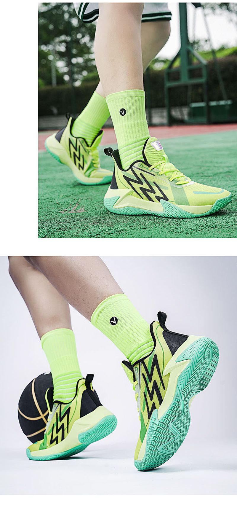Hochwertige praktische stoßdämpfende Basketballschuhe, Männer Frauen, modische Outdoor-Anti-Rutsch und verschleißfest_voghion.com