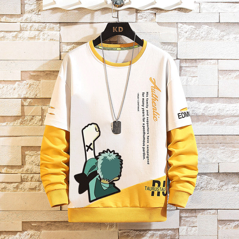 Pullover Herren Dünnes Langarm T-Shirt Trendy Jugend Student Frühling und Herbst Lockeres Rundhals-Unterhemd M-5XL_voghion.com