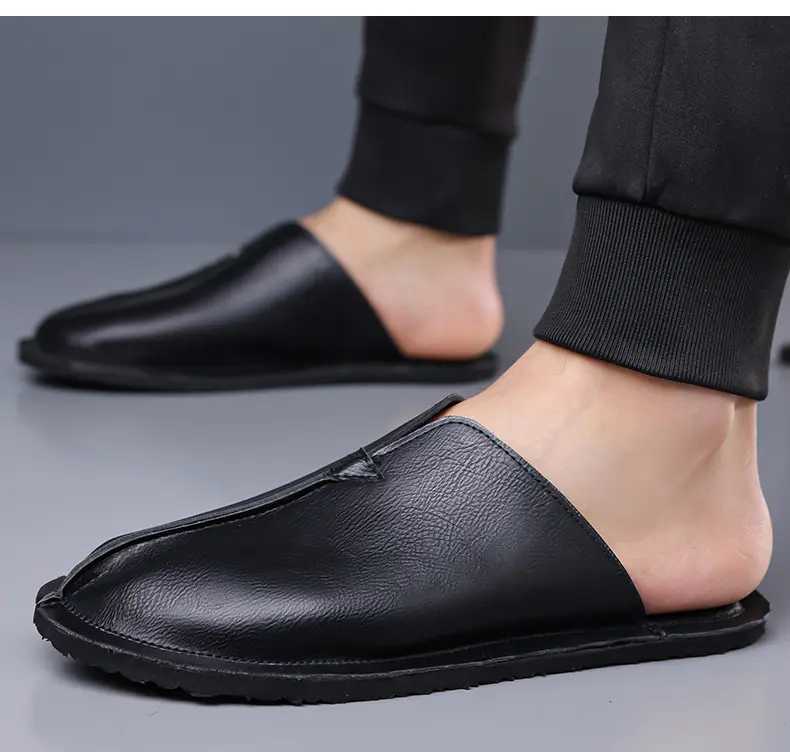 Men's Microfiber Leather Sandals Casual Summer Beach Slippers_voghion.com