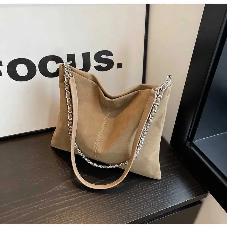 Stylish Women's Suede Shoulder Bag Large Capacity Leather Handbag_voghion.com