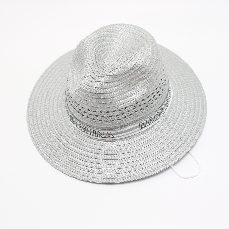 Chapeau de paille pour hommes, protection solaire en plein air, chapeau de jazz d'été, travail agricole, voyage, spot pittoresque, chapeau de cowboy occidental_voghion.com