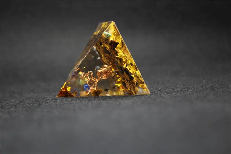 Coliere cu pandantiv Orgonit piramidă 5cm 7Chakra artizanat bijuterii rășină cristal Lapis farmec adunarea norocului ajută la calmare_voghion.com