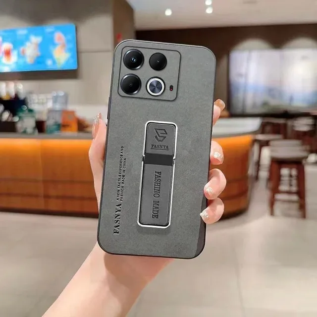 Sheep Bark Skin Delicate Leather Case For Infinix Note 40 Pro Zero 30 5G Hot 11 30i 11S 10 Play Bracket Cover_voghion.com