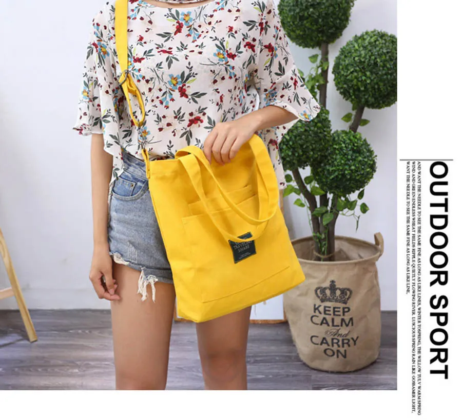 Kordelzug Frauen Handtaschen Große Kapazität Canvas Tasche Vintage Reißverschluss Klappe Schulter Messenger Umhängetaschen Beutel Bolsos_voghion.com