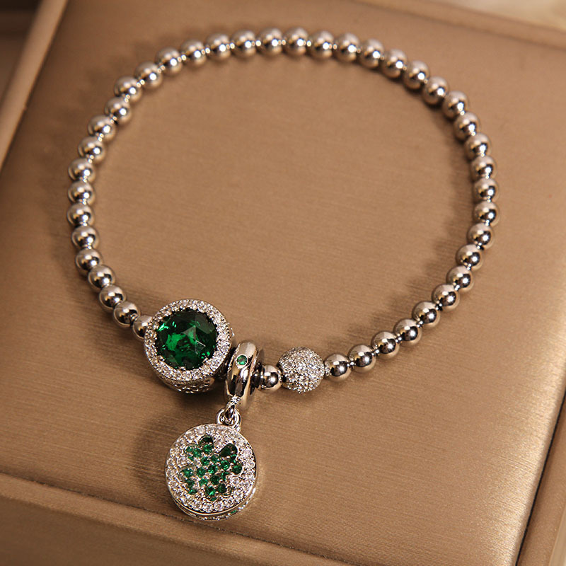 Elegantes Perlenarmband für Frauen, handgemachtes grünes Edelstein Charm Armband, Einzigartiges Schmuckgeschenk im Boho-Stil für Sie_voghion.com