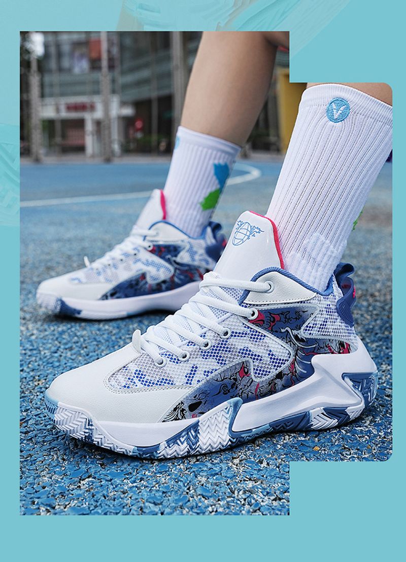 Leichte, atmungsaktive, bequeme Basketballschuhe für Sportstudenten mit Dämpfung und Rückprall_voghion.com
