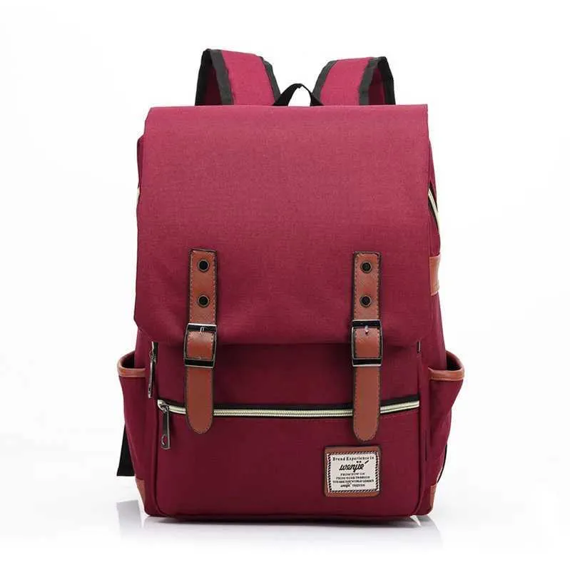 Vintage 16 zoll Laptop Rucksack Frauen Leinwand Männer leinwand Reise Freizeit Rucksäcke Retro Casual Tasche Schule Taschen Für_voghion.com