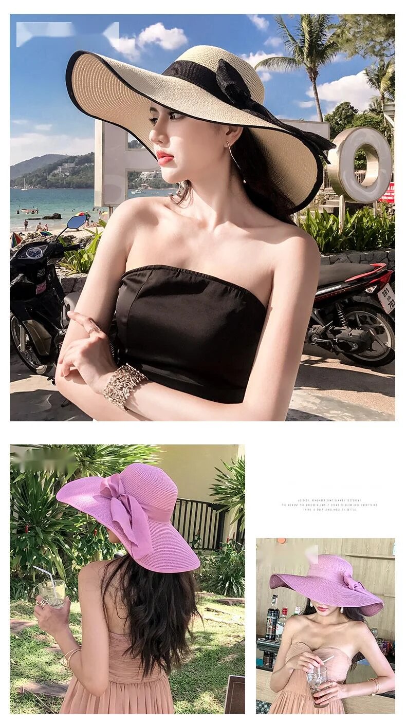 Letní slaměná dětská korejská edice Tidal Beach Protection Sun Vacation Všestranný Cool Hat s velkou krempou_voghion.com